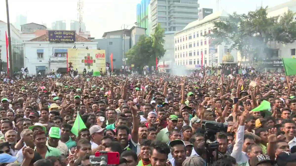 From all over Sri Lanka: Sinhalese, Tamil and Muslim have come here to safeguard democracy in this country  The streets of Colombo (SriLanka) today.   