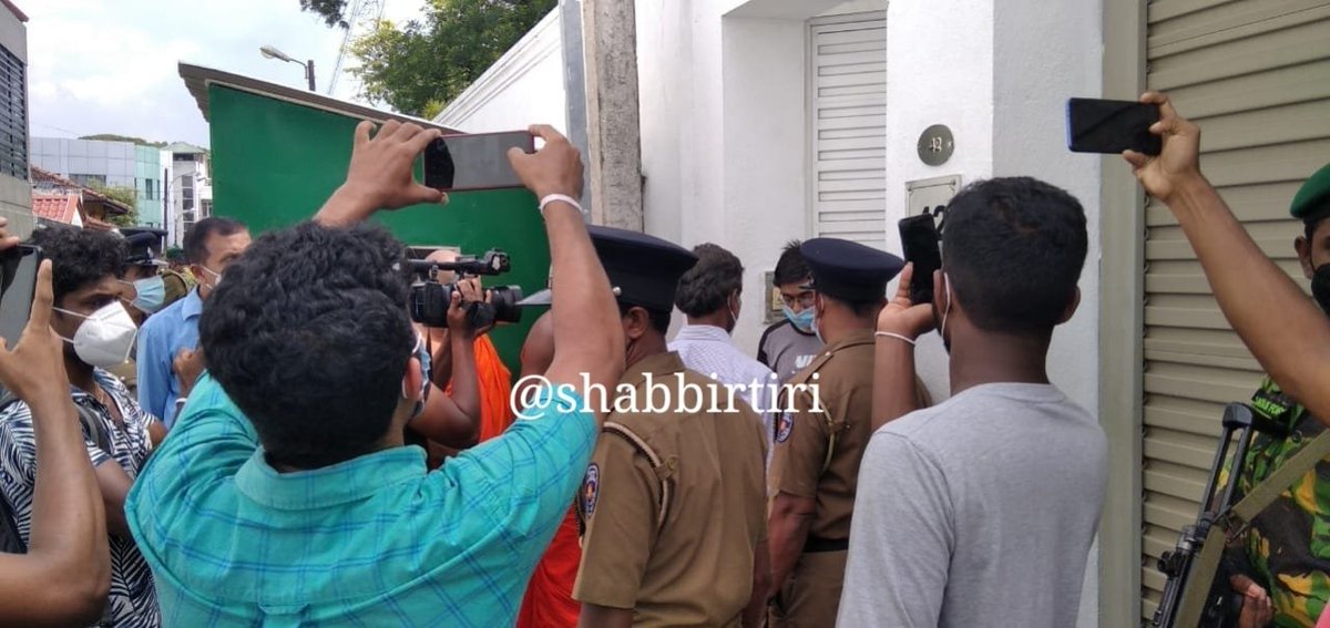 Sri Lanka: A protest was held outside Pakistan High Commission in Colombo on Sunday by a large crowd, including a group of monks, against the killing of a Sri Lankan national in Sialkot city of Pakistan's Punjab province